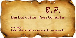 Barbulovics Pasztorella névjegykártya