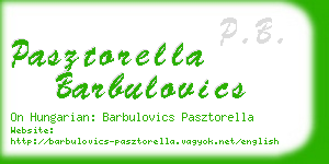 pasztorella barbulovics business card